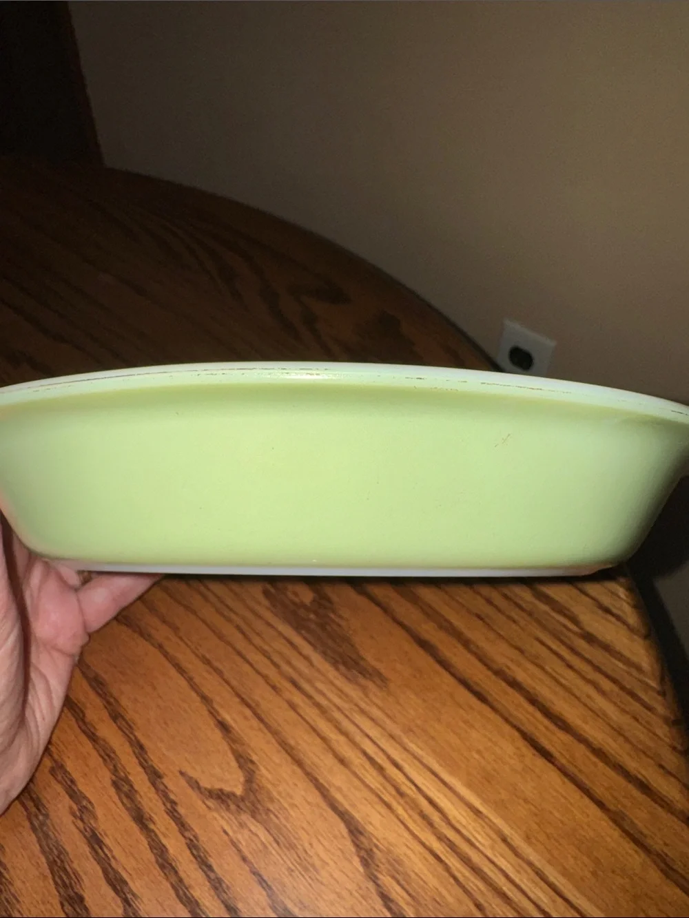 Pyrex Glass Pie Plate Dish #909 Lime Green 9
